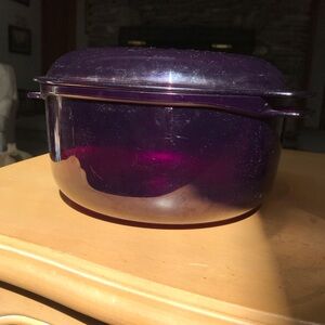 Purple Tupperware Cooking Pot with lid for microwave cooking 3 QUART 3 Litre